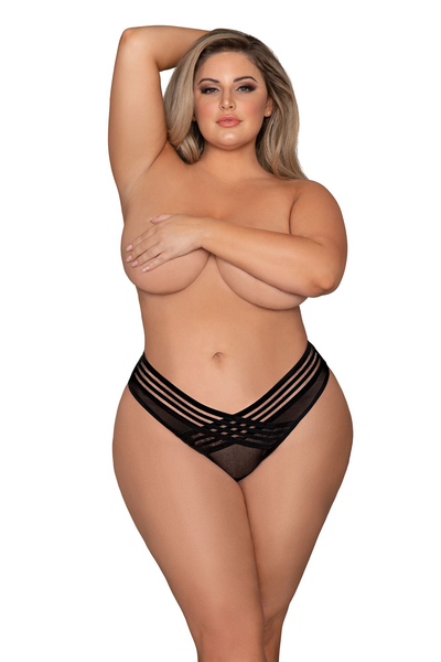 Strappy Panty - 3x - Black DG-1467XBLK3X