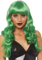 24 Inch Misfit Long Wavy Bang Wig - Green LA-A2766GRN